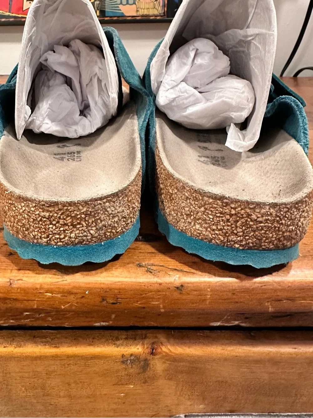 Birkenstock Kyoto Deep Turquoise Slide Sz 41 - Picture 9 of 10